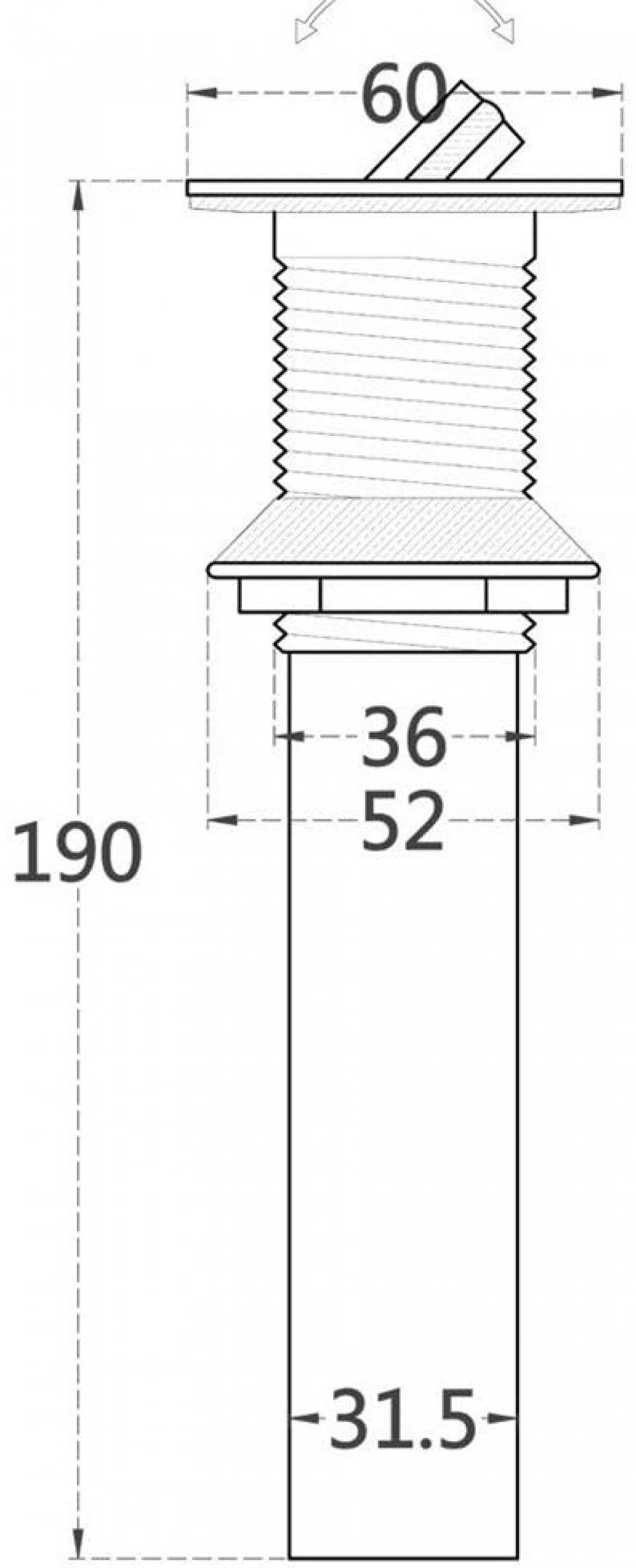 American Imaginations AI-344 Modern Stainless Steel Bathroom Sink Drain Chrome