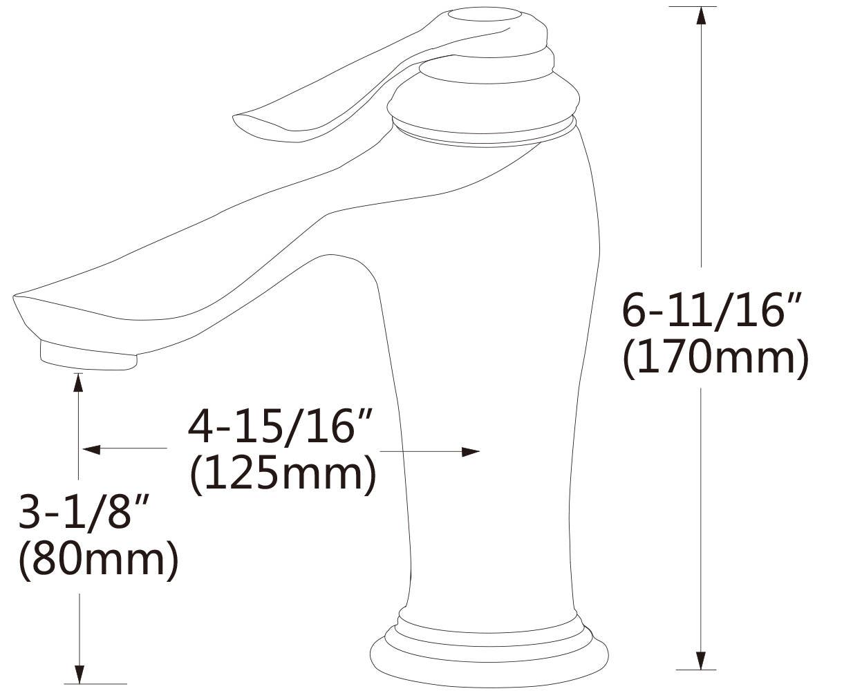 American Imaginations AI-28835 1 Hole CUPC Approved Lead Free Brass Faucet Chrome Color