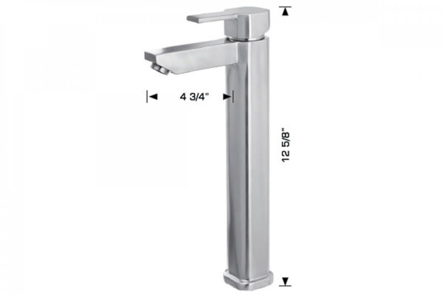 American Imaginations AI-348 Square 1 Hole CSA Approved Stainless Steel Faucet