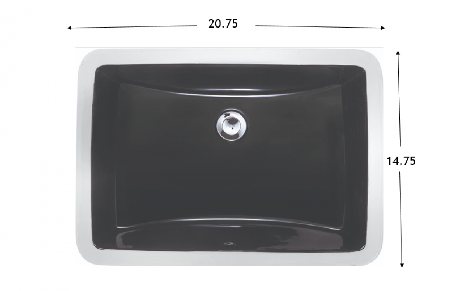 American Imaginations AI-346 20.75-in. W 14.75-in. D Rectangle Bathroom Undermount Sink