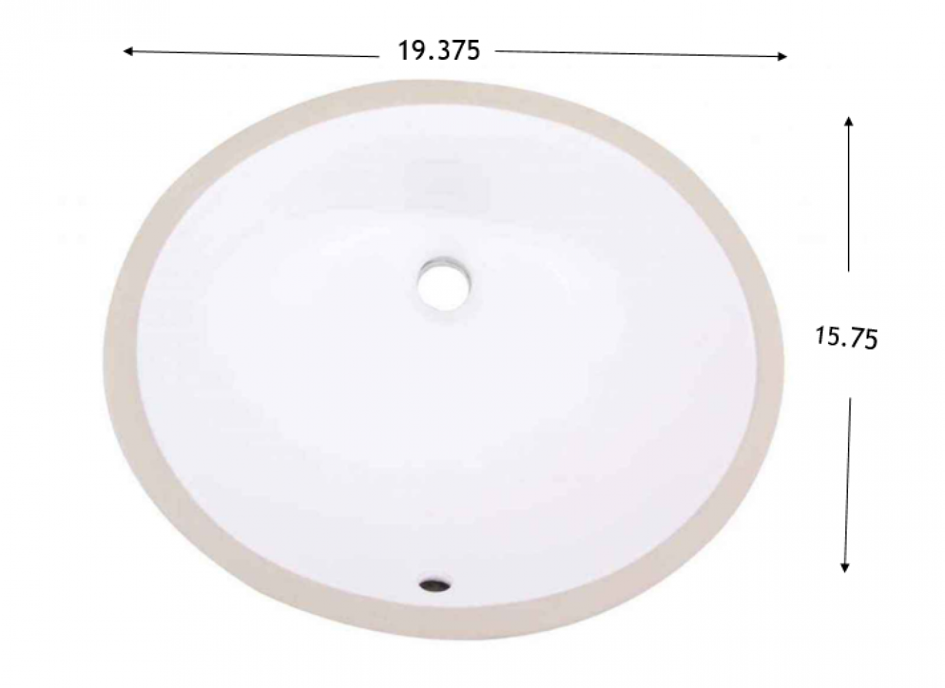 American Imaginations AI-34418 19.375-in. W 15.75-in. D CUPC Certified Oval Bathroom Undermount Sink White Color