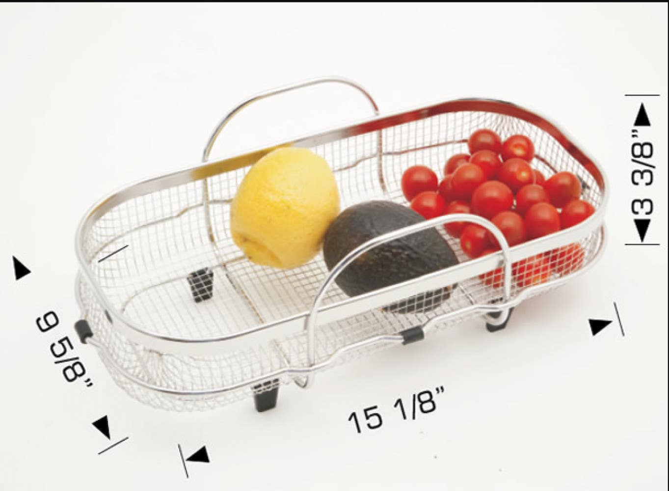 American Imaginations AI-34611 15.125-in. W Oval Stainless Steel Kitchen Basket Stainless Steel Color