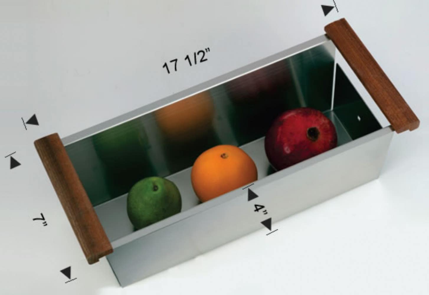 American Imaginations AI-34863 17.5-in. W Rectangle Stainless Steel Kitchen Basket Stainless Steel Color