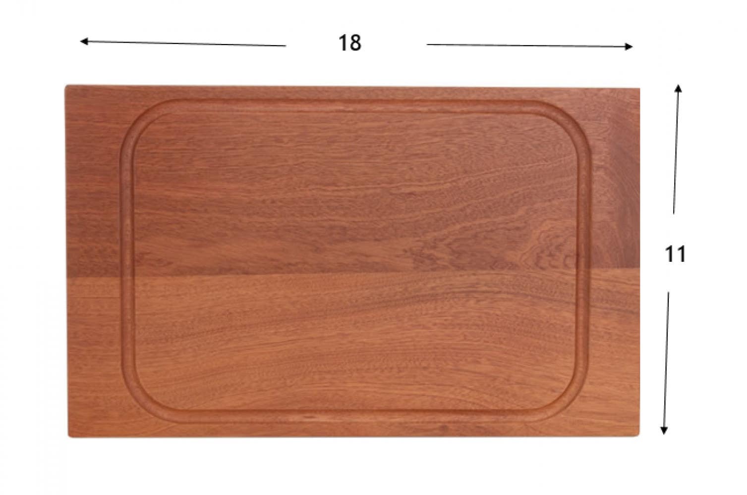 American Imaginations AI-34864 18-in. W Solid Wood Kitchen Cutting Board Oak Color