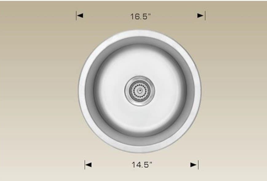 American Imaginations AI-276 16.5-in. W Stainless Steel Kitchen Sink With 1 Bowl And 18 Gauge