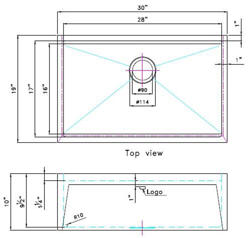 American Imaginations AI-29290 30-in. W CSA Approved Stainless Steel Kitchen Sink With 1 Bowl And 16 Gauge
