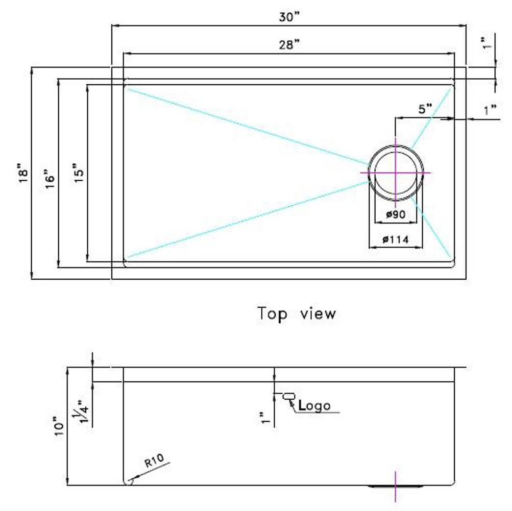 American Imaginations AI-29295 30-in. W CSA Approved Stainless Steel Kitchen Sink With 1 Bowl And 16 Gauge