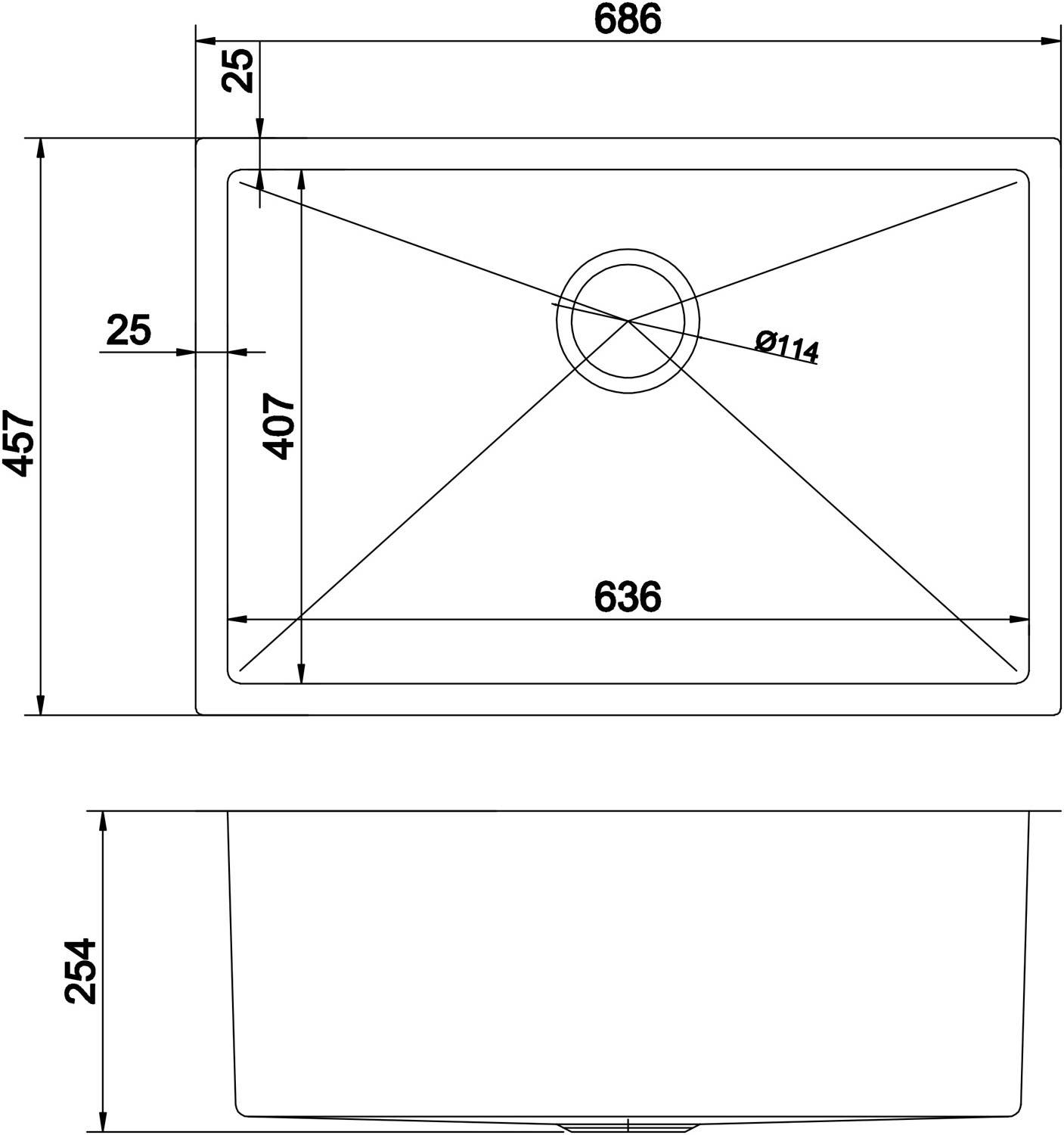 American Imaginations AI-29369 27-in. W CUPC Approved Stainless Steel Kitchen Sink With 1 Bowl And 18 Gauge