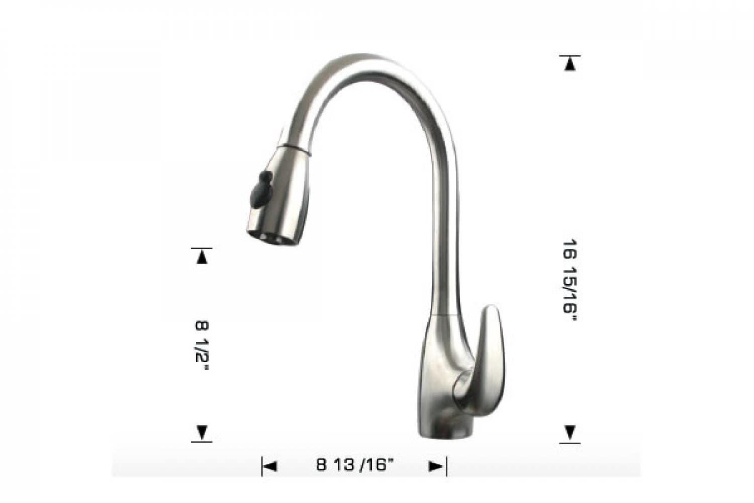 American Imaginations AI-34388 1 Hole CUPC Approved Stainless Steel Faucet Brushed Stainless Steel Color