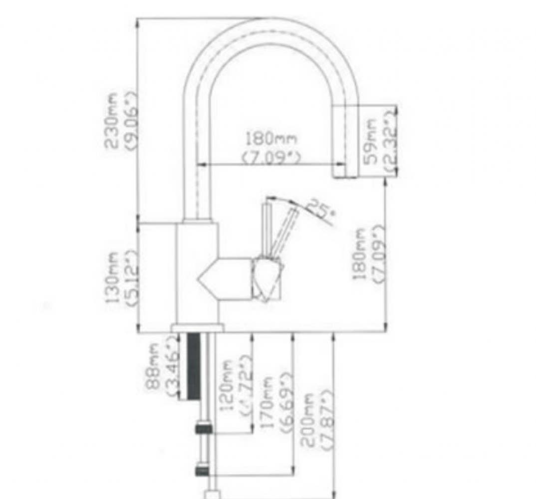 American Imaginations AI-34630 1 Hole CSA Approved Stainless Steel Faucet Gold Color