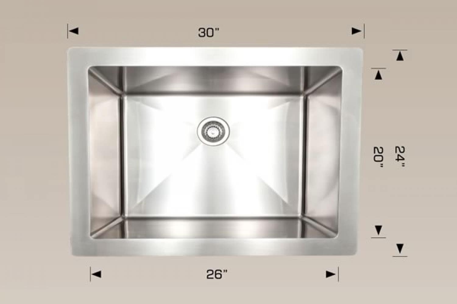 American Imaginations AI-34402 30-in. W CUPC Approved Stainless Steel Laundry Sink With 1 Bowl And 16 Gauge