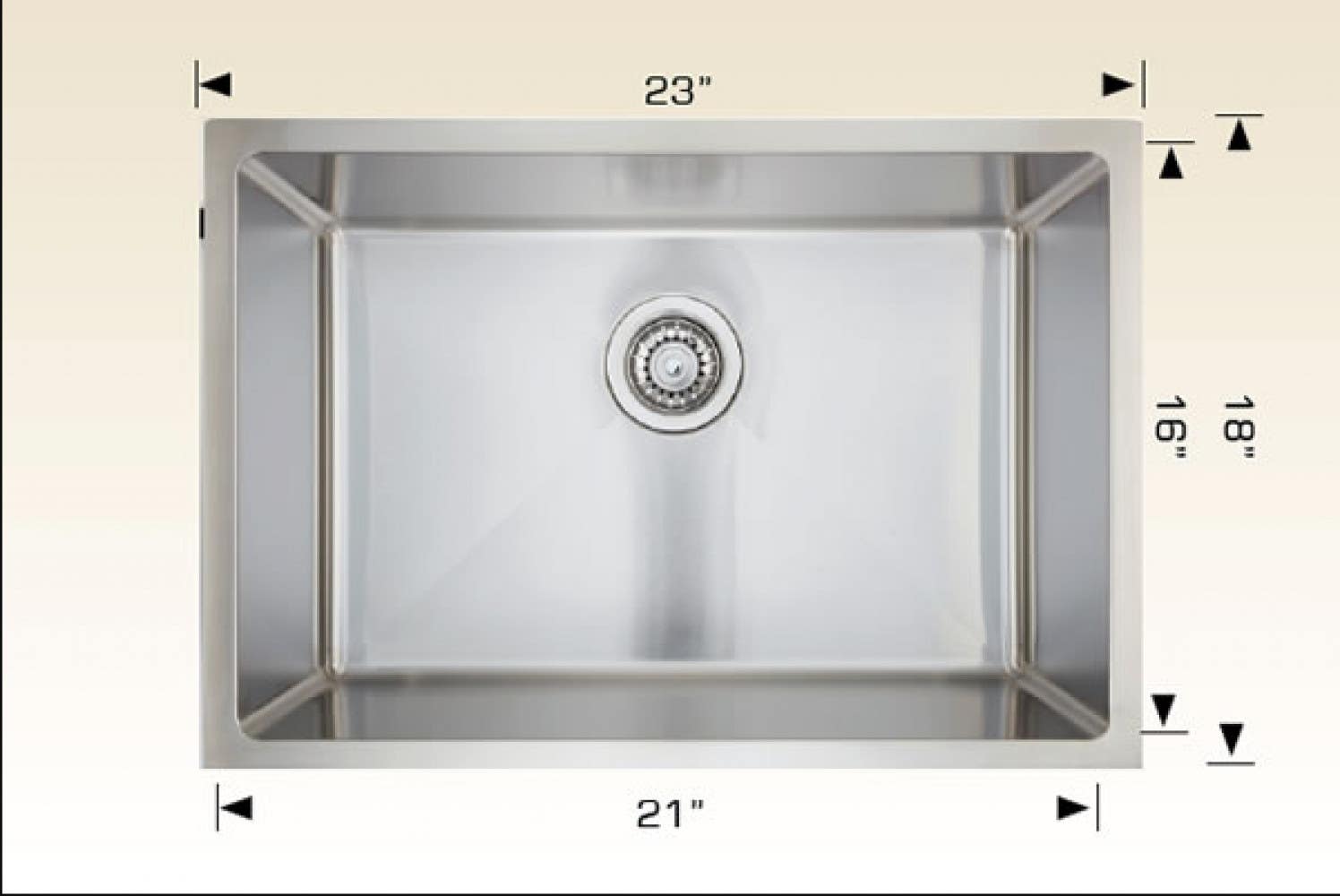 American Imaginations AI-34403 28-in. W Stainless Steel Laundry Sink With 1 Bowl And 18 Gauge