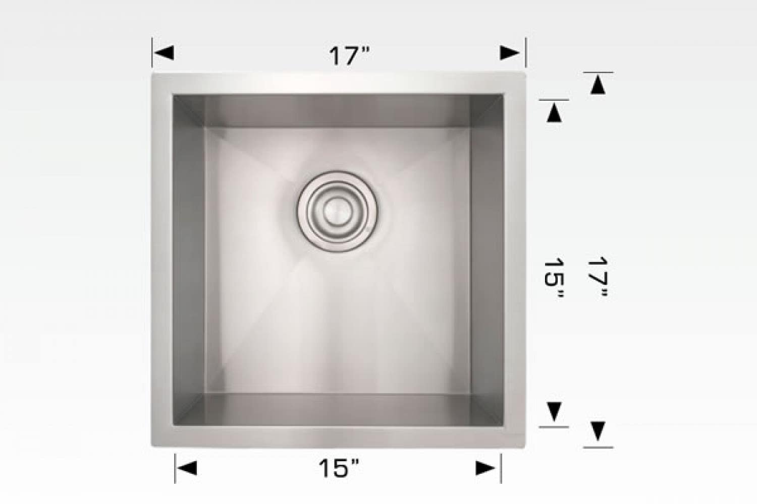 American Imaginations AI-34407 17-in. W Stainless Steel Laundry Sink With 1 Bowl And 18 Gauge