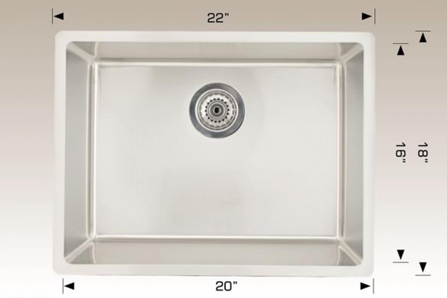 American Imaginations AI-34466 22-in. W Stainless Steel Laundry Sink With 1 Bowl And 18 Gauge