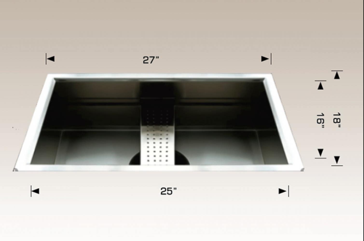 American Imaginations AI-34517 27-in. W CSA Approved Stainless Steel Laundry Sink With 1 Bowl And 16 Gauge