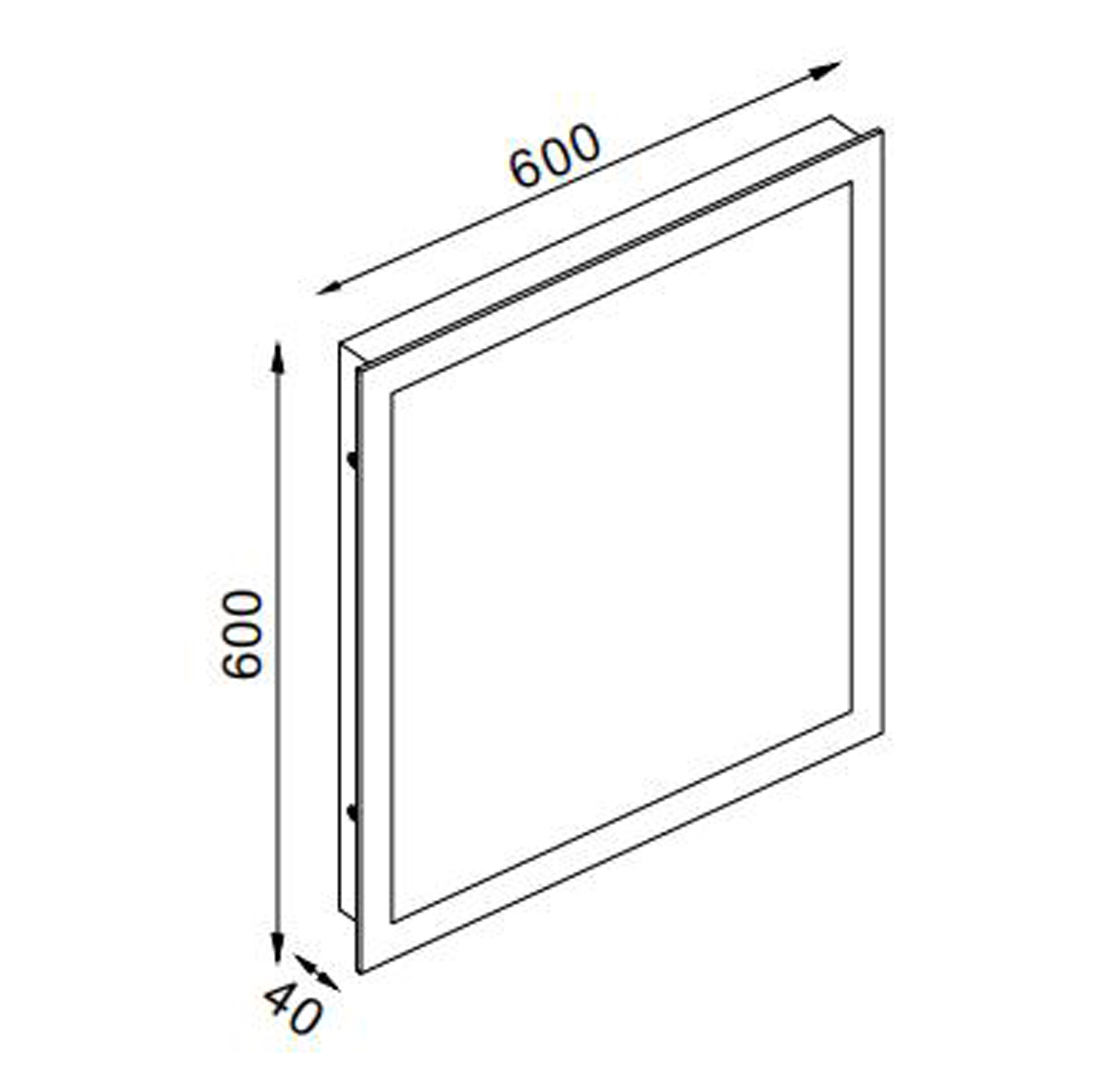 American Imaginations AI-28693 24-in. W Square Aluminum Wall Mount LED Backlit Mirror Aluminum