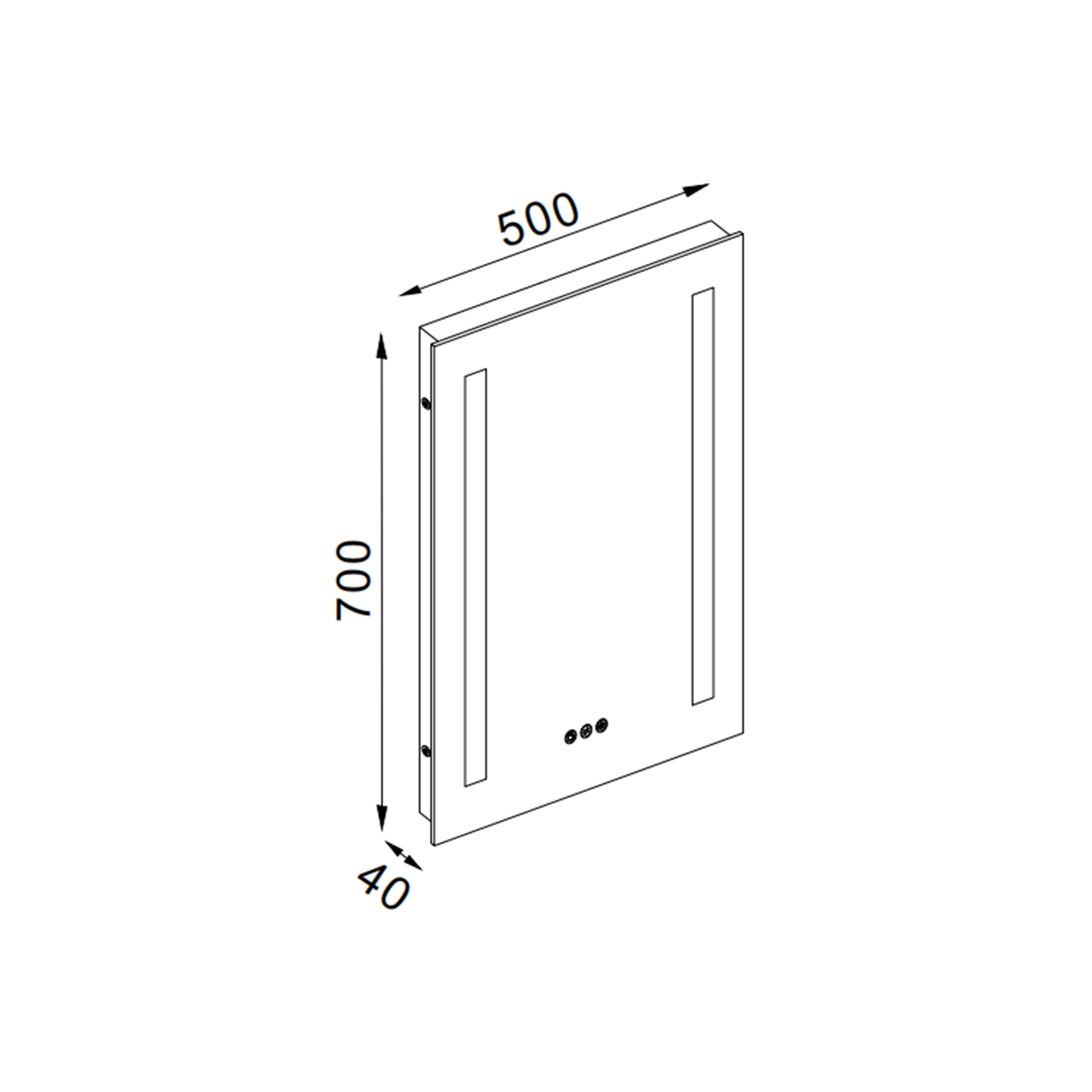 American Imaginations AI-28851 20-in. W Rectangle Aluminum Wall Mount LED Backlit Mirror Aluminum