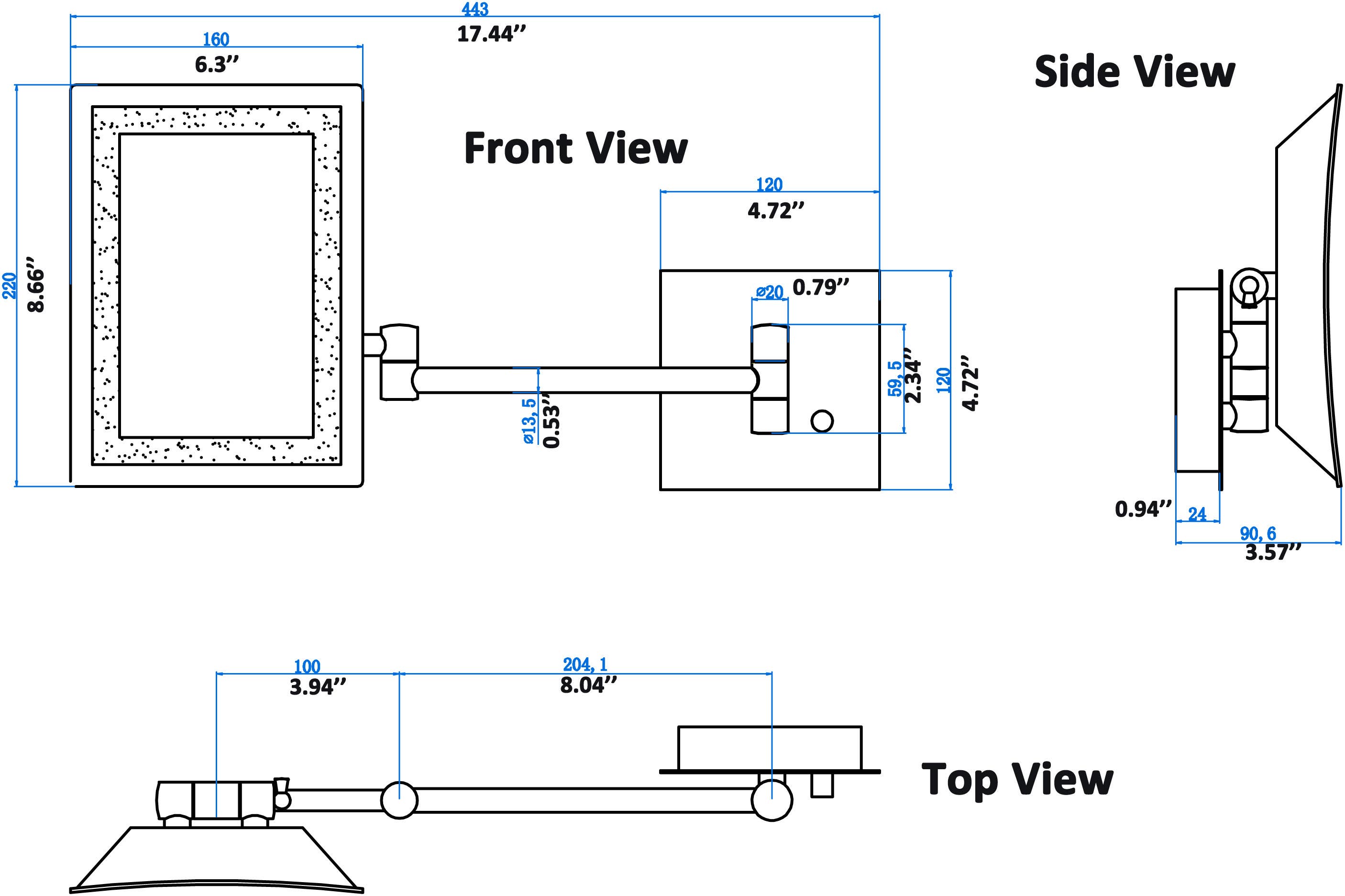 American Imaginations AI-558 17.44-in. W Rectangle Stainless Steel Wall Mount Magnifying Mirror Chrome