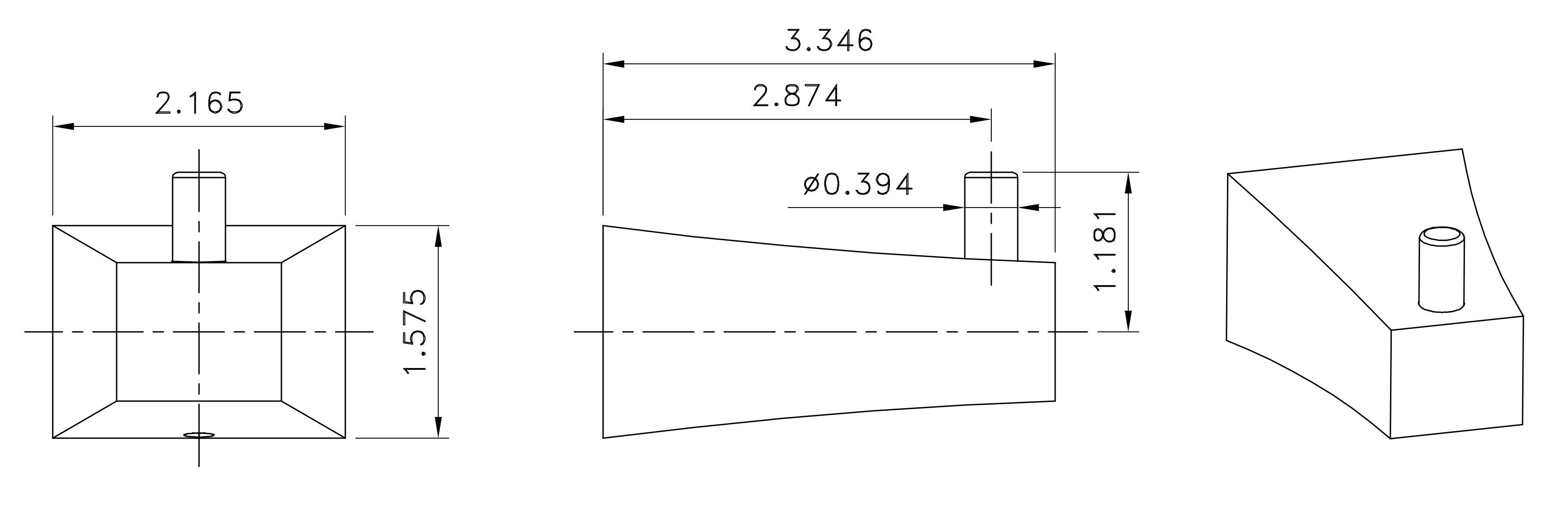 American Imaginations AI-34596 2.17-in. W Rectangle Stainless Steel Robe Hook Chrome