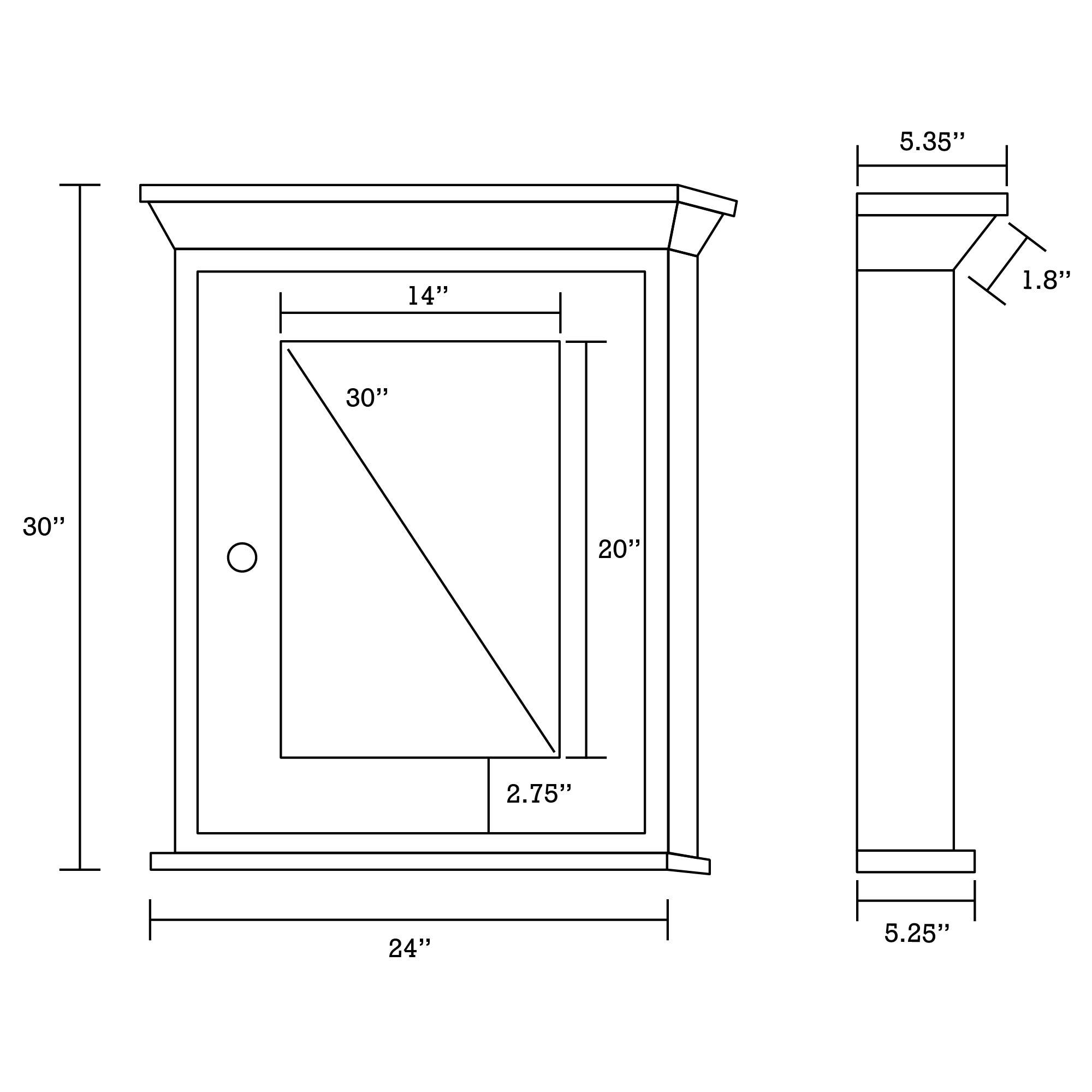 American Imaginations AI-317 Perri Series 24-in. W 30-in. H Traditional Birch Wood-Veneer Medicine Cabinet