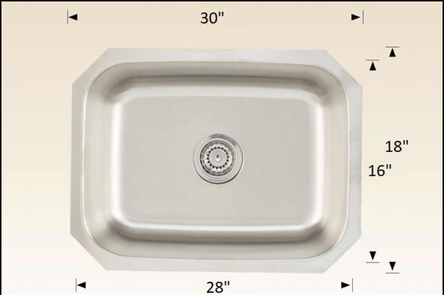 American Imaginations AI-34432 30-in. W CSA Approved Stainless Steel Kitchen Sink With 1 Bowl And 18 Gauge