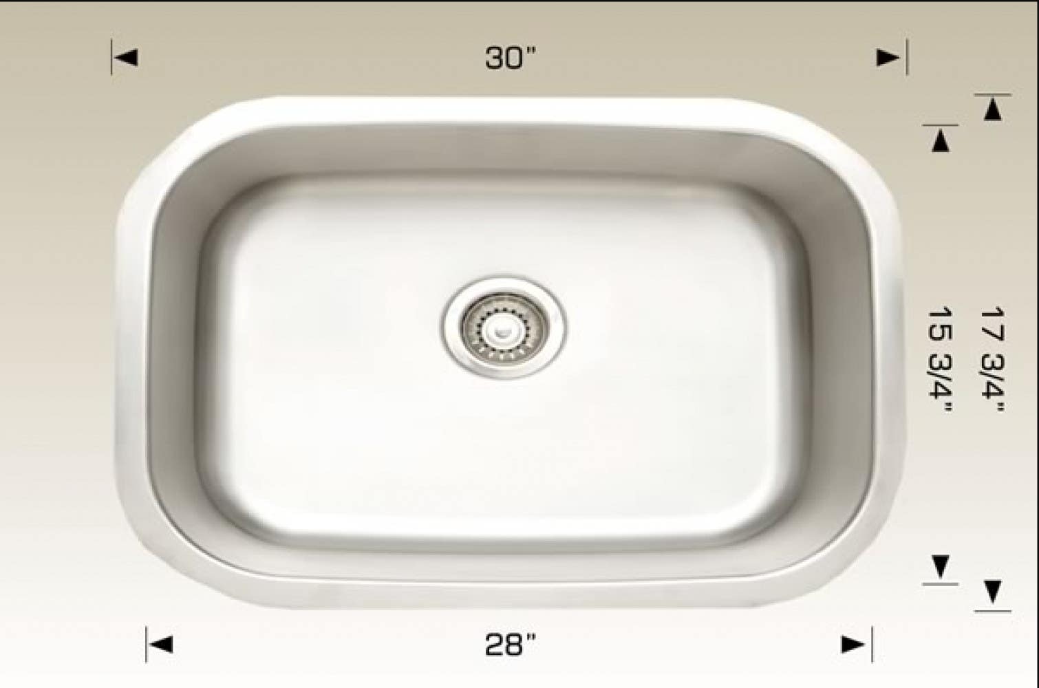 American Imaginations AI-34430 30-in. W Stainless Steel Kitchen Sink With 1 Bowl And 18 Gauge