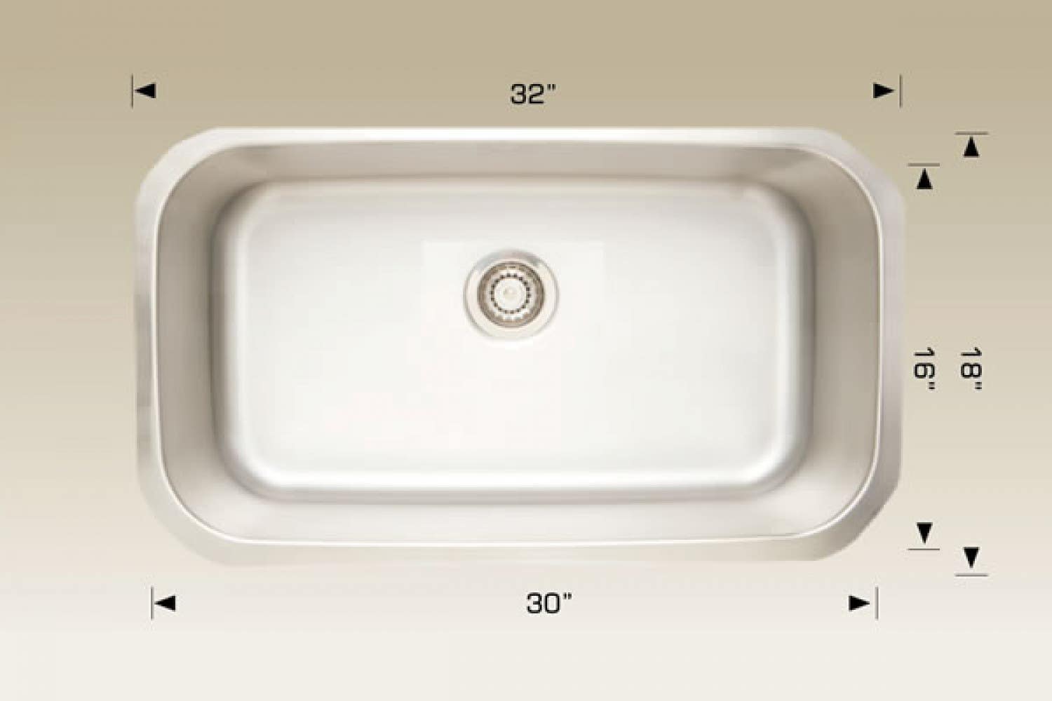 American Imaginations AI-34429 32-in. W CSA Approved Stainless Steel Kitchen Sink With 1 Bowl And 18 Gauge