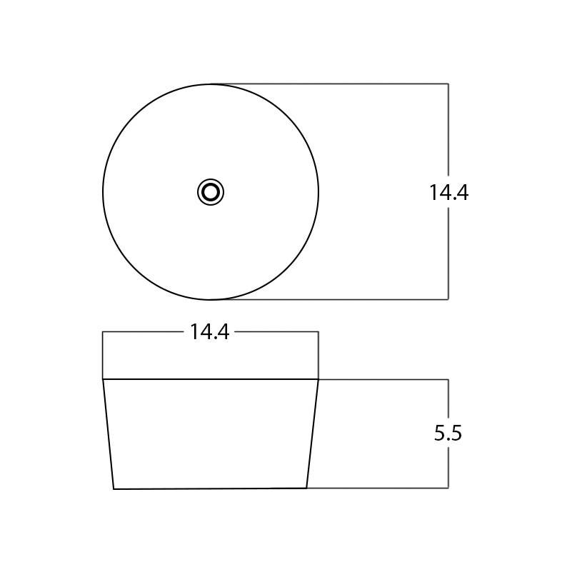 American Imaginations AI-28683 14.4-in. W Above Counter White Bathroom Vessel Sink For Wall Mount Wall Mount Drilling