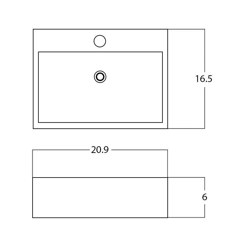 American Imaginations AI-28404 20.9-in. W Above Counter Black Bathroom Vessel Sink For 1 Hole Center Drilling