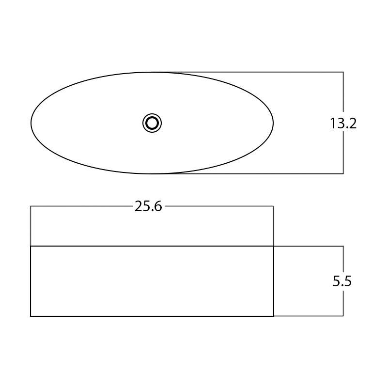 American Imaginations AI-28422 25.6-in. W Above Counter White Bathroom Vessel Sink For Deck Mount Deck Mount Drilling