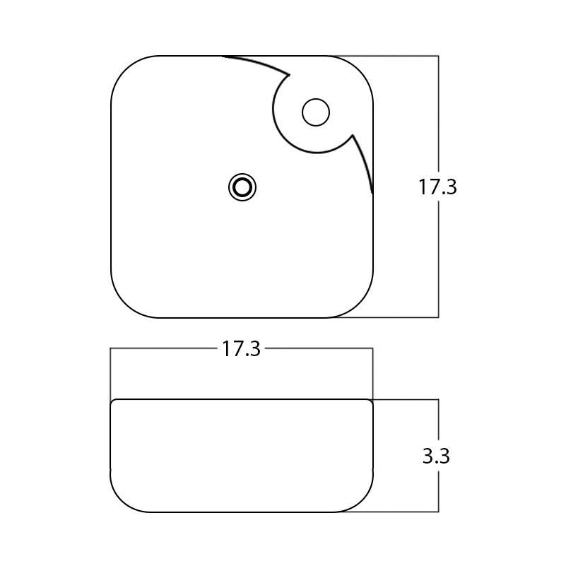 American Imaginations AI-28444 17.3-in. W Above Counter White Bathroom Vessel Sink For 1 Hole Center Drilling