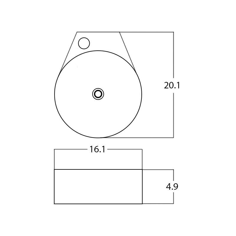 American Imaginations AI-28445 16.1-in. W Above Counter White Bathroom Vessel Sink For 1 Hole Left Drilling