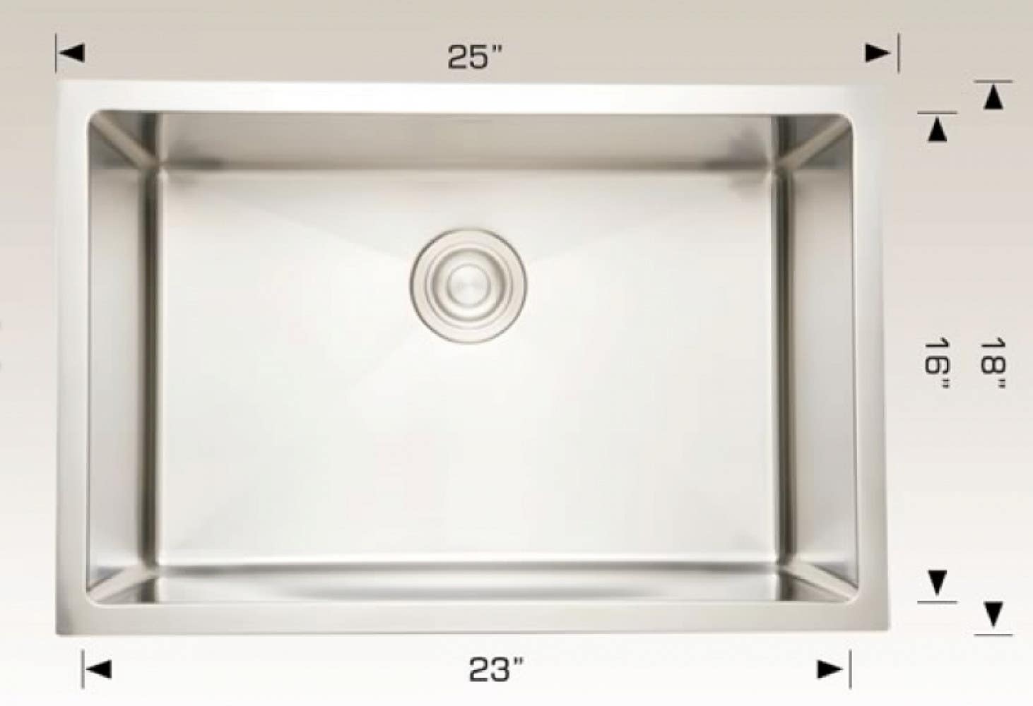 American Imaginations AI-34491 25-in. W CSA Approved Stainless Steel Kitchen Sink With 1 Bowl And 18 Gauge