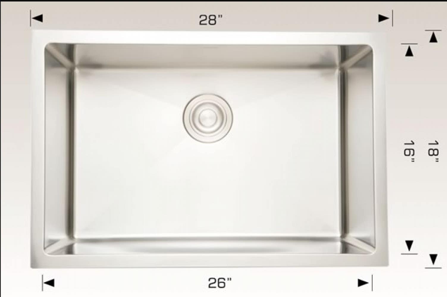 American Imaginations AI-34510 28-in. W CSA Approved Stainless Steel Kitchen Sink With 1 Bowl And 16 Gauge