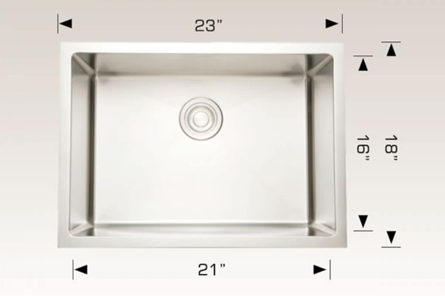 American Imaginations AI-34511 23-in. W CSA Approved Stainless Steel Kitchen Sink With 1 Bowl And 16 Gauge