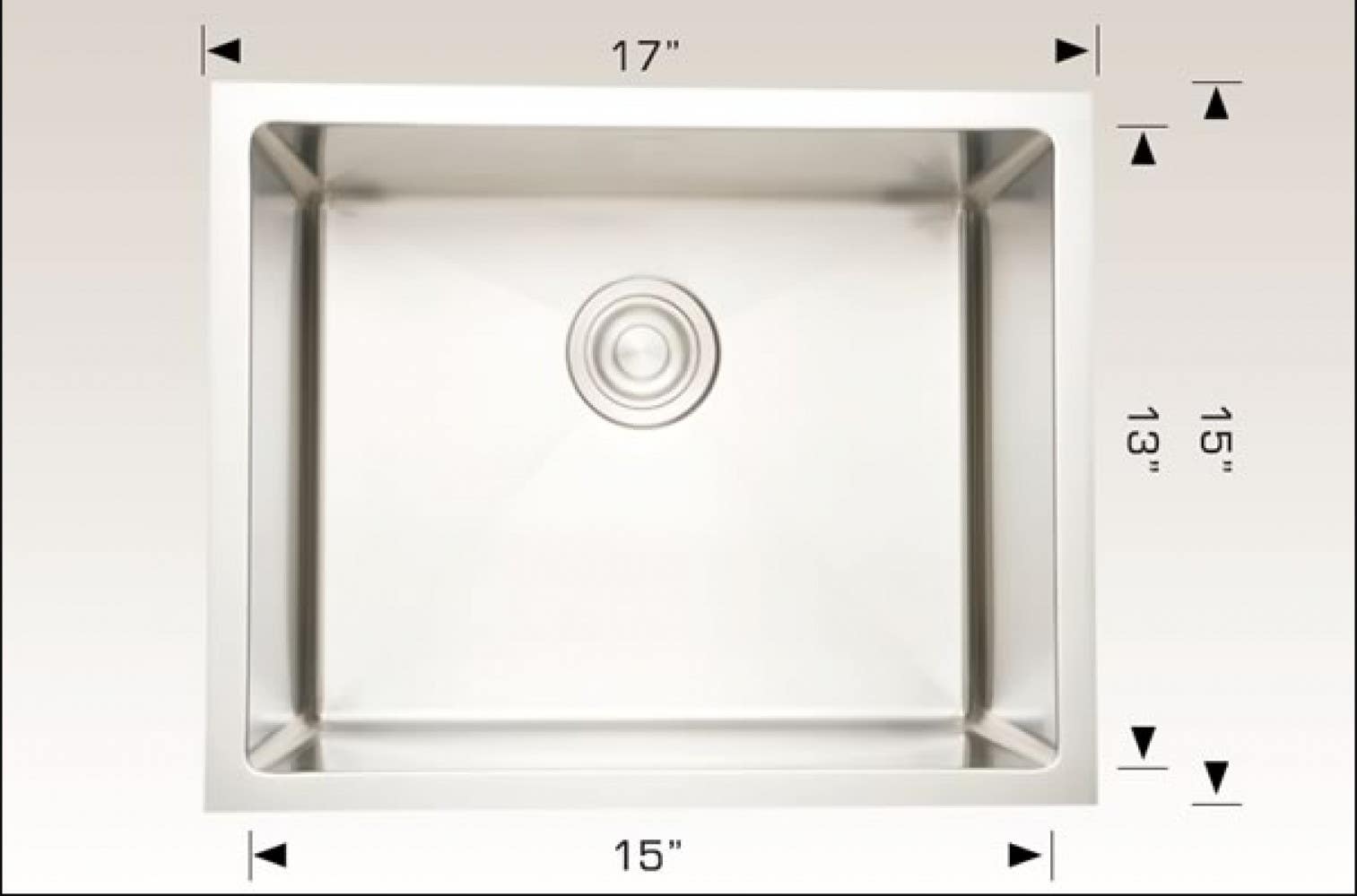 American Imaginations AI-34513 17-in. W CSA Approved Stainless Steel Kitchen Sink With 1 Bowl And 16 Gauge