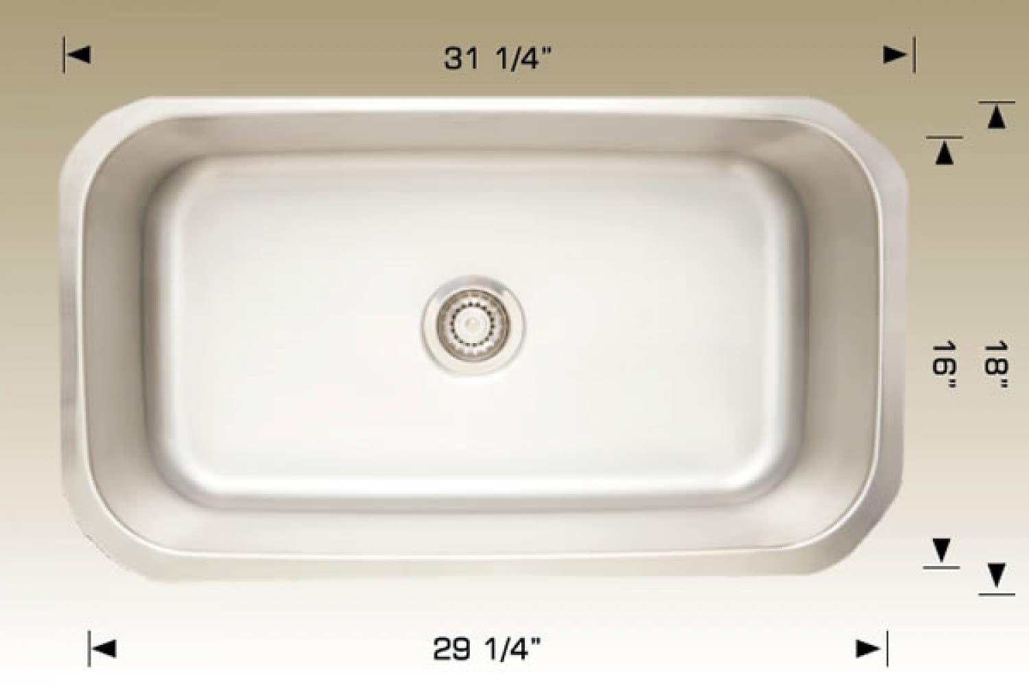 American Imaginations AI-34532 31.25-in. W CSA Approved Stainless Steel Kitchen Sink With 1 Bowl And 18 Gauge