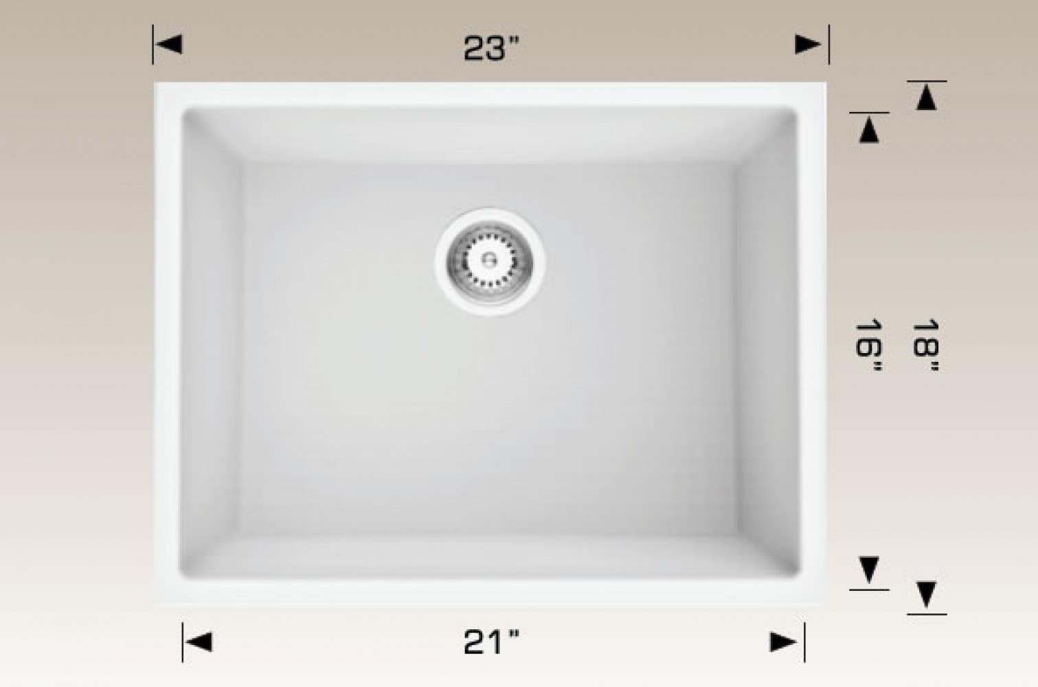 American Imaginations AI-34563 23-in. W CSA Approved White Granite Composite Kitchen Sink With 1 Bowl