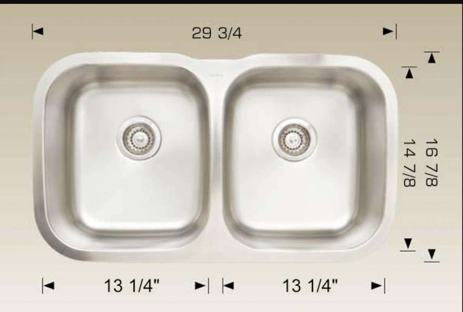 American Imaginations AI-34574 29.75-in. W CSA Approved Stainless Steel Kitchen Sink With 2 Bowl And 18 Gauge