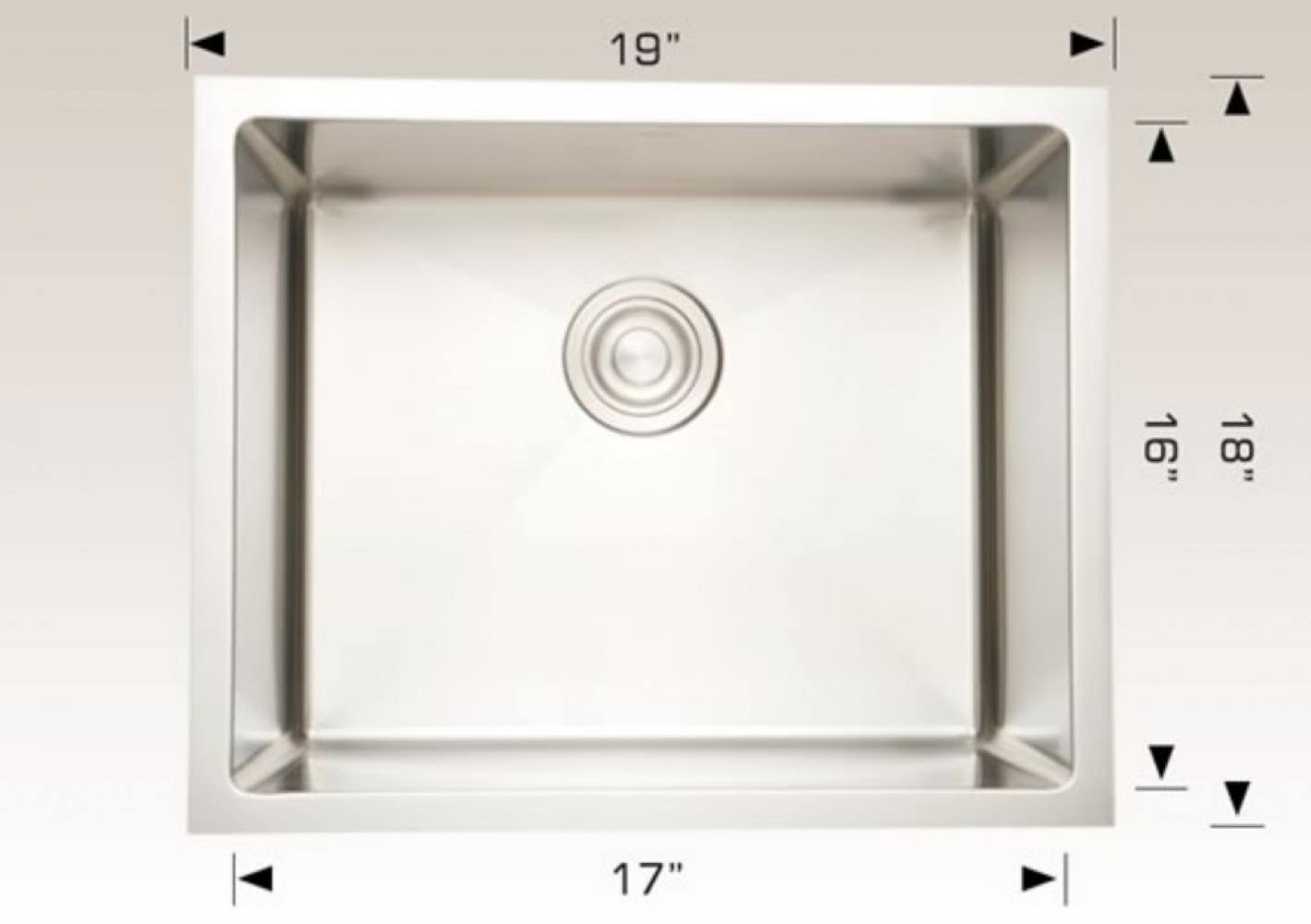 American Imaginations AI-34634 19-in. W CSA Approved Stainless Steel Kitchen Sink With 1 Bowl And 18 Gauge