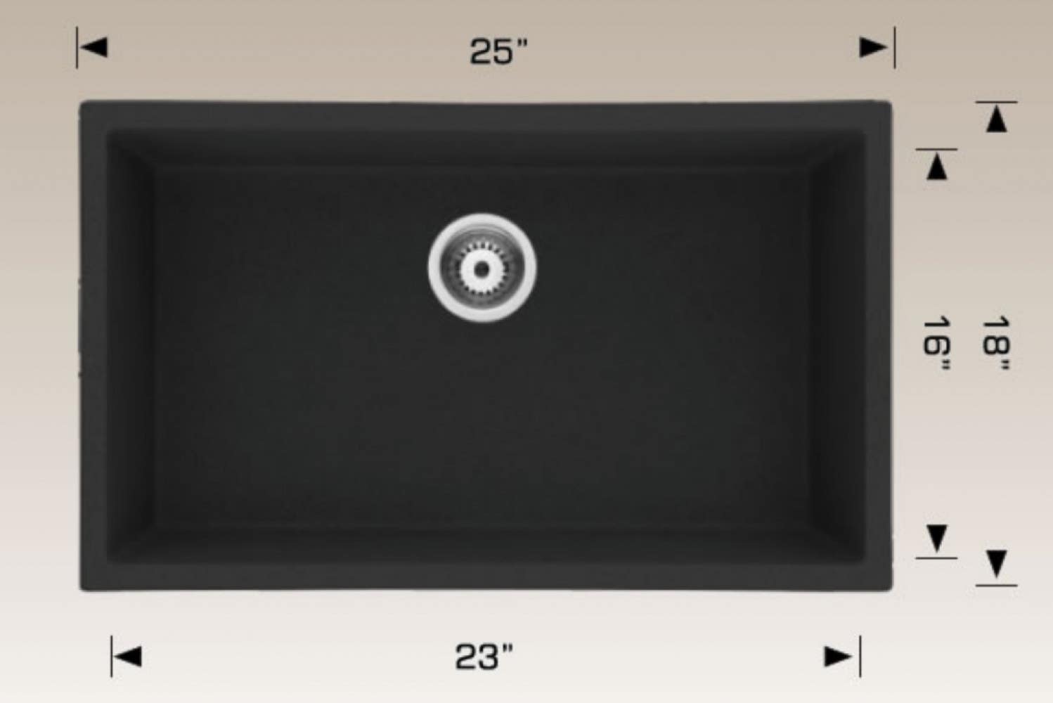 American Imaginations AI-34767 25-in. W CSA Approved Coffee Kitchen Sink With 1 Bowl