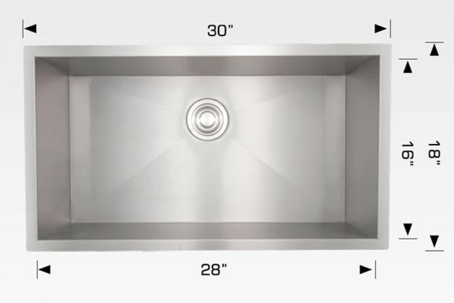 American Imaginations AI-34399 30-in. W CSA Approved Stainless Steel Kitchen Sink With 1 Bowl And 18 Gauge