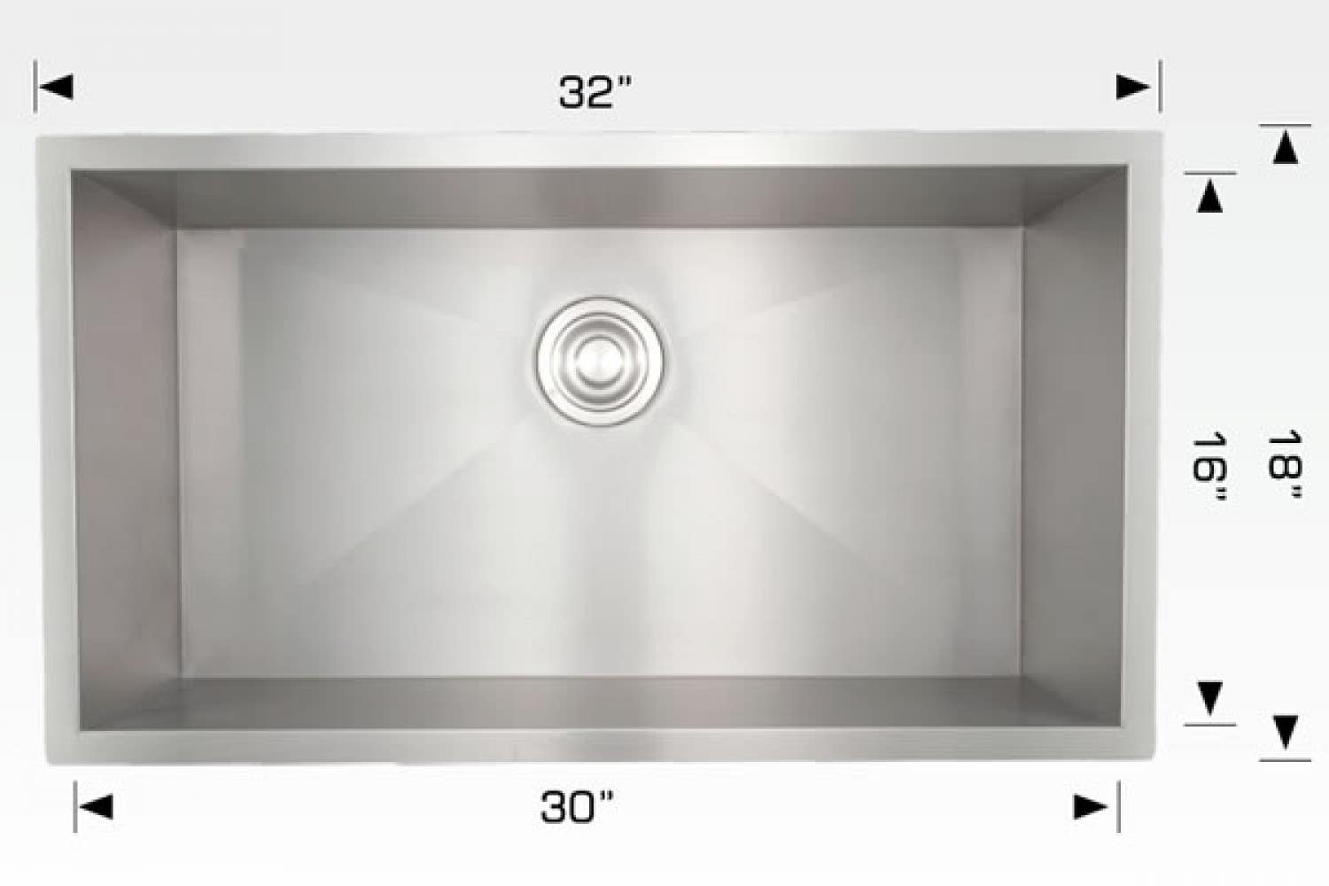 American Imaginations AI-34404 32-in. W CSA Approved Stainless Steel Kitchen Sink With 1 Bowl And 18 Gauge