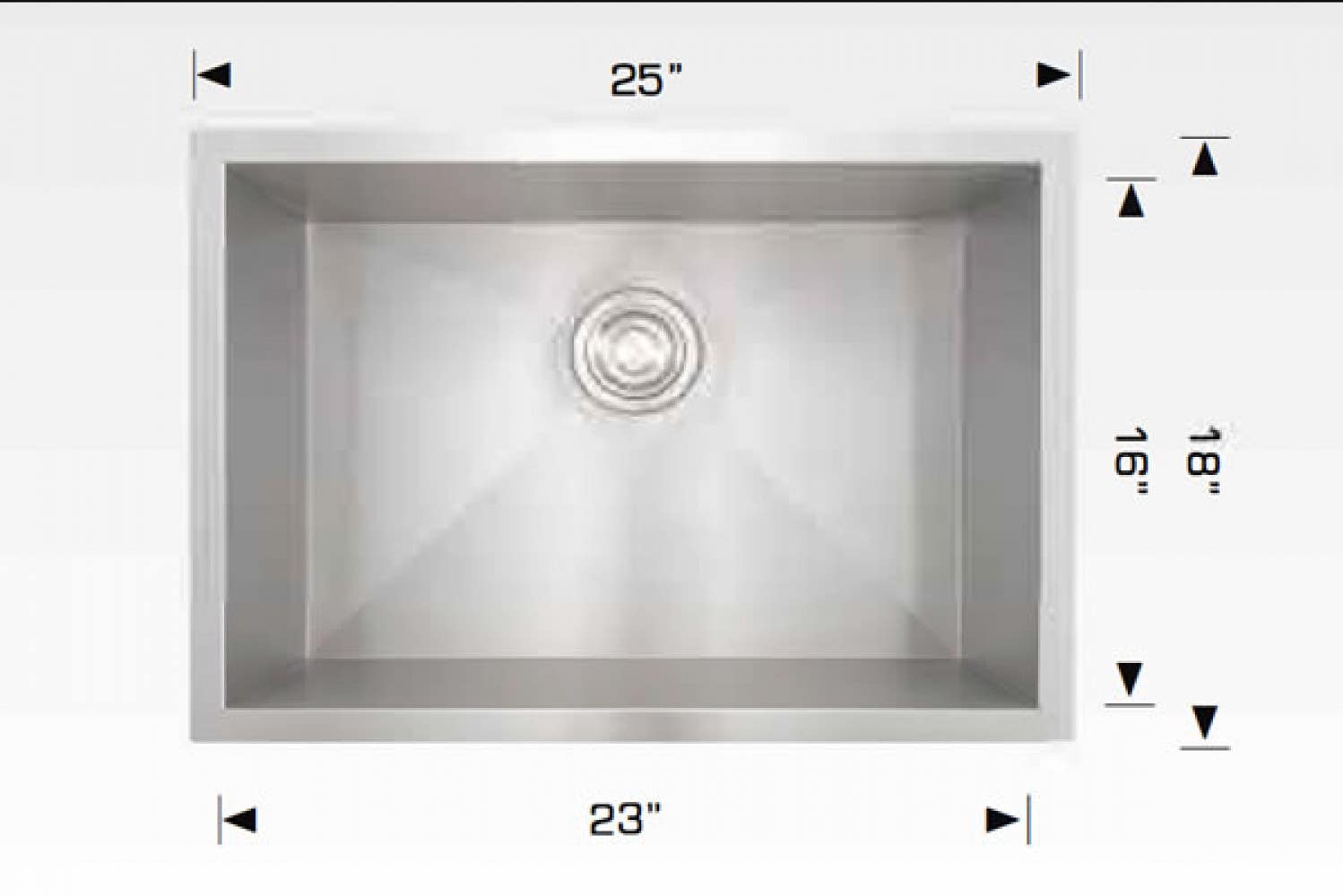 American Imaginations AI-34411 25-in. W Stainless Steel Kitchen Sink With 1 Bowl And 18 Gauge