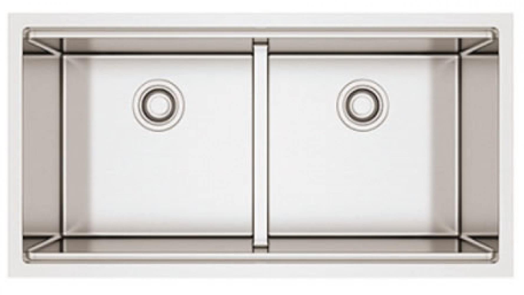 American Imaginations AI-34414 34-in. W Stainless Steel Kitchen Sink With 2 Bowl And 16 Gauge