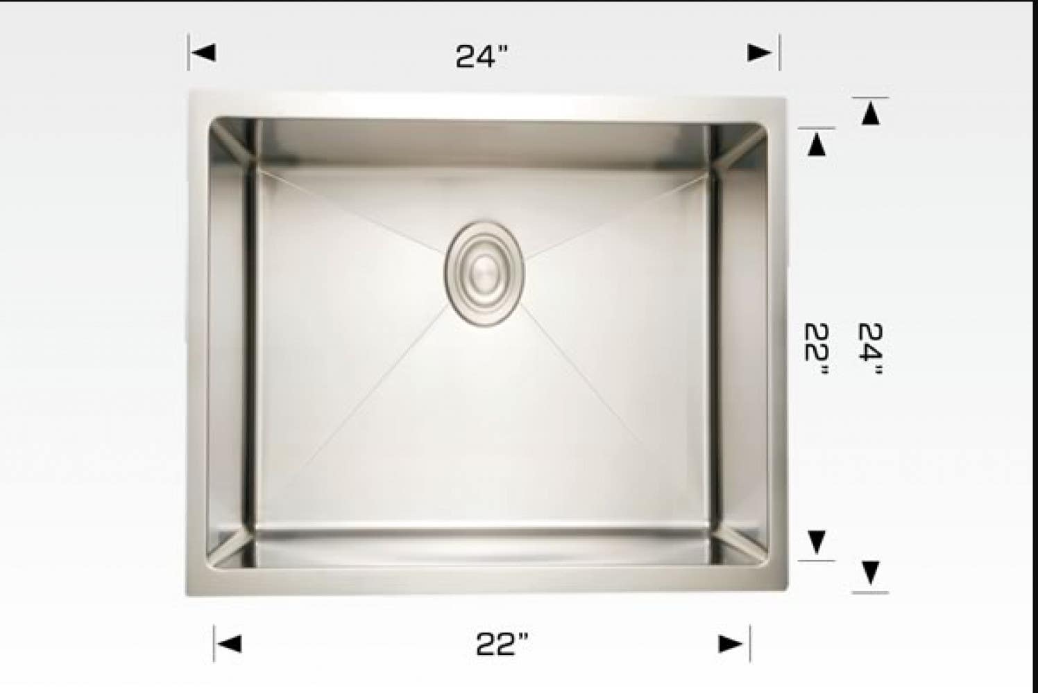 American Imaginations AI-34438 24-in. W Stainless Steel Kitchen Sink With 1 Bowl And 16 Gauge