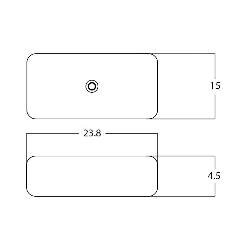 American Imaginations AI-28260 23.8-in. W Above Counter White Bathroom Vessel Sink For Wall Mount Wall Mount Drilling
