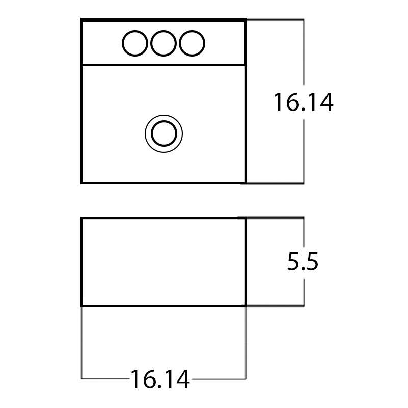 American Imaginations AI-28269 16.14-in. W Semi-Recessed White Bathroom Vessel Sink For 3H4-in. Center Drilling