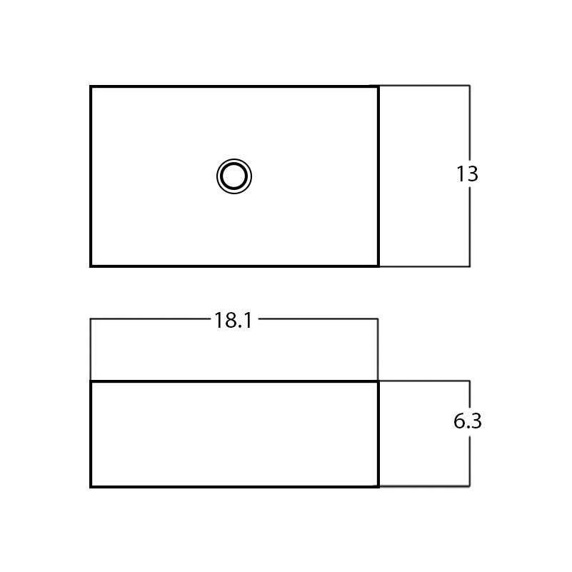 American Imaginations AI-28109 18.1-in. W Above Counter White Bathroom Vessel Sink For Deck Mount Deck Mount Drilling