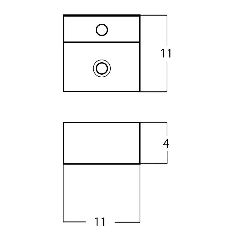 American Imaginations AI-28130 11-in. W Above Counter White Bathroom Vessel Sink For 1 Hole Center Drilling